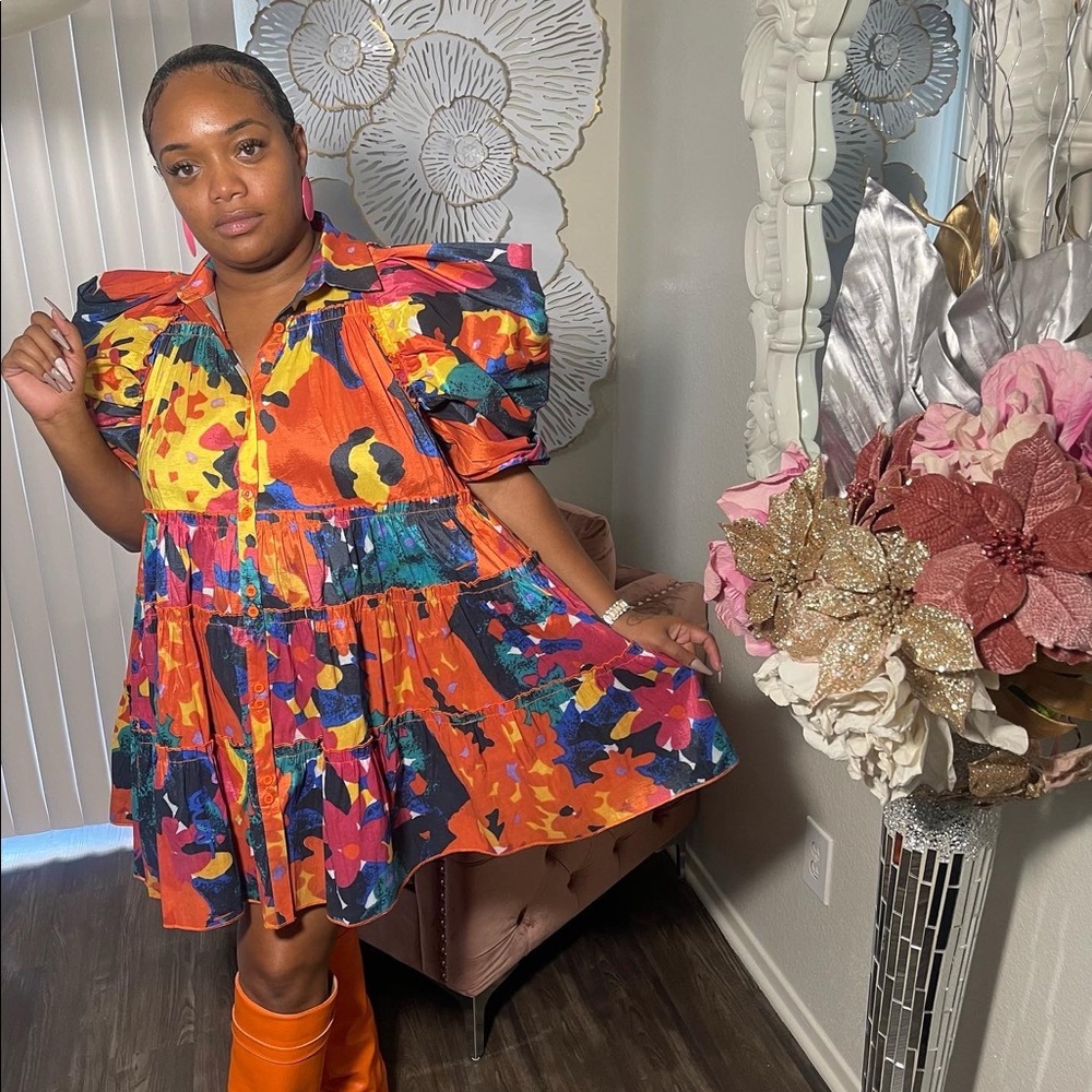 She’s Art Winged Shoulder Dress